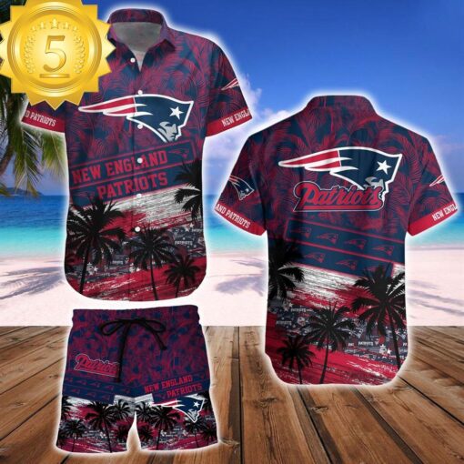 New England Patriots Team NFL Hawaiian Shirt And Beach Short - available at - sportfansshop.com