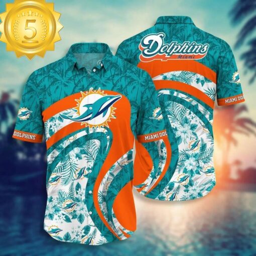 New Summer Miami Dolphins NFL Hawaiian Shirt And Short Graphic Floral Tropical Pattern For Fans - available at - sportfansshop.com