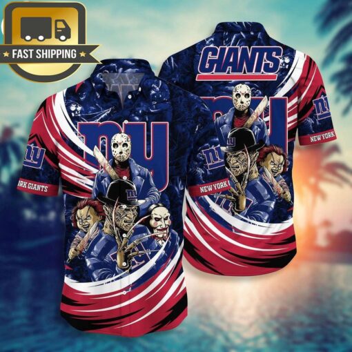 New York Giants NFL Halloween Horror Movies Hawaiian Shirts - available at - sportfansshop.com