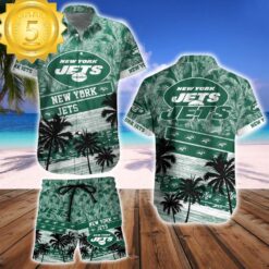 New York Jets Team NFL Hawaiian Shirt And Beach Short - available at - sportfansshop.com