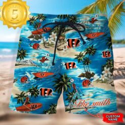 NFL Cincinnati Bengals Custom Name Hawaiian Short - available at - sportfansshop.com