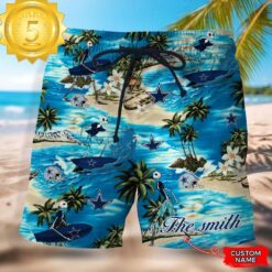 NFL Dallas Cowboys Custom Name Hawaiian Short - available at - sportfansshop.com