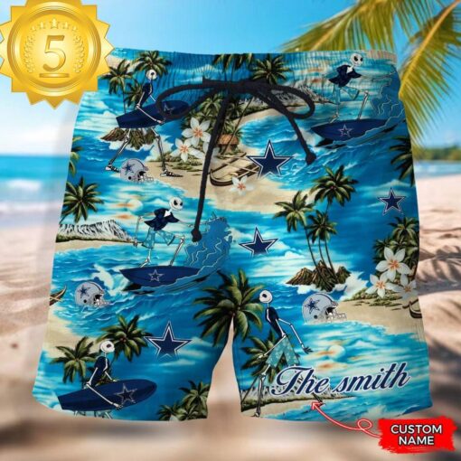 NFL Dallas Cowboys Custom Name Hawaiian Short - available at - sportfansshop.com