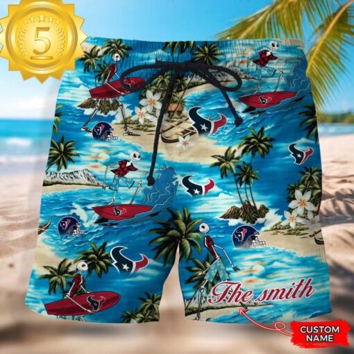 NFL Houston Texans Custom Name Hawaiian Short - available at - sportfansshop.com