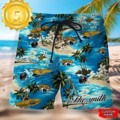 NFL Jacksonville Jaguars Custom Name Hawaiian Short - available at - sportfansshop.com