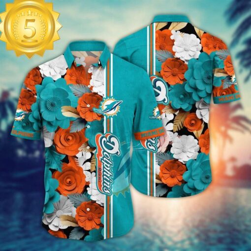 NFL Miami Dolphins Flower Hawaiian Shirt And Tshirt For Fans New Summer Aloha Football - available at - sportfansshop.com