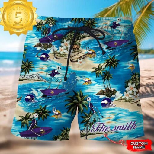 NFL Minnesota Vikings Custom Name Hawaiian Short - available at - sportfansshop.com