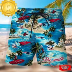 NFL New England Patriots Custom Name Hawaiian Short - available at - sportfansshop.com