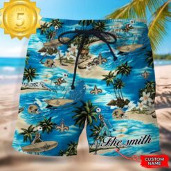 NFL New Orleans Saints Custom Name Hawaiian Short - available at - sportfansshop.com