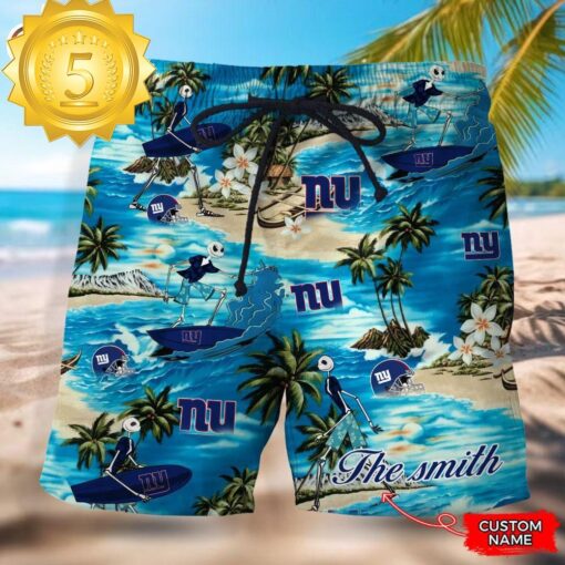 NFL New York Giants Custom Name Hawaiian Short - available at - sportfansshop.com