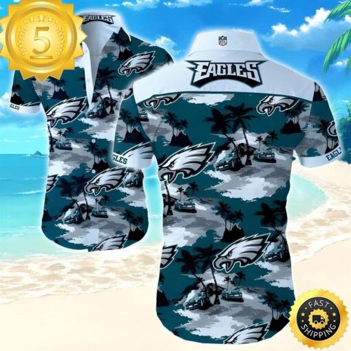 NFL Philadelphia Eagles Hawaiian Shirt Island Pattern All Over Print - available at - sportfansshop.com