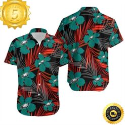 NFL Philadelphia Eagles Hawaiian Shirt Tropical Flower Best Beach Gift - available at - sportfansshop.com