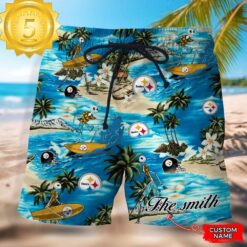 NFL Pittsburgh Steelers Custom Name Hawaiian Short - available at - sportfansshop.com