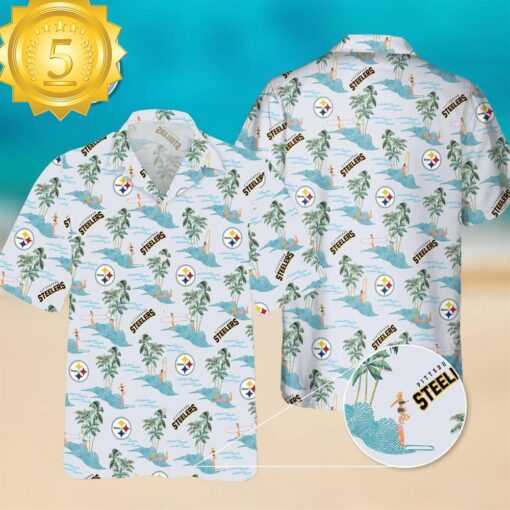 Nfl Pittsburgh Steelers Sea Beach Hawaiian Shirt - available at - sportfansshop.com