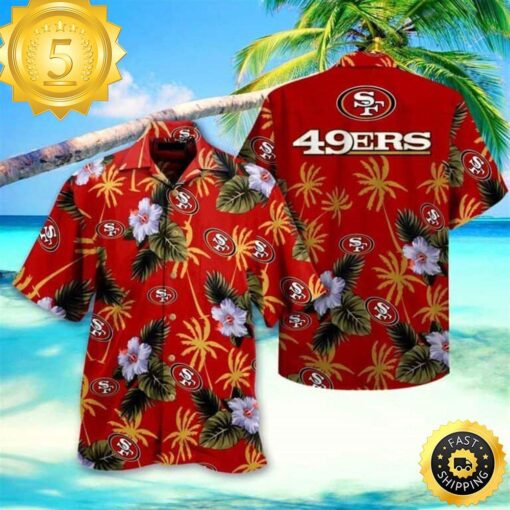 NFL San Francisco 49ers Hawaiian Shirt Beach Gift For Dad - available at - sportfansshop.com