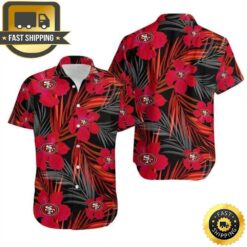 NFL San Francisco 49ers Hawaiian Shirt Hibiscus Flower Pattern Beach Gift - available at - sportfansshop.com