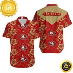 NFL San Francisco 49ers Hawaiian Shirt Hibiscus Flower Pattern Football Gift - available at - sportfansshop.com