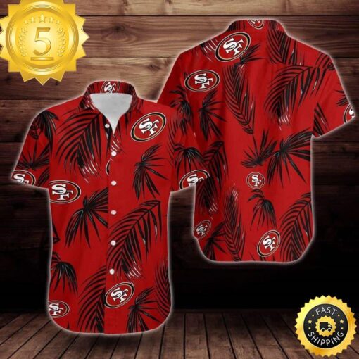 NFL San Francisco 49ers Hawaiian Shirt Palm Leaves Pattern Summer Beach Gift - available at - sportfansshop.com