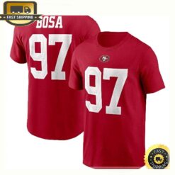 Nick Bosa San Francisco 49ers Scarlet Name & Number T-Shirt - available at - sportfansshop.com