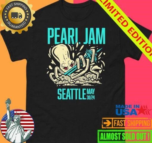 Pearl Jam Seattle May 20, 2024 Event Sticker Shirt - available at - sportfansshop.com