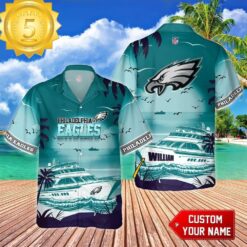 Philadelphia Eagles Nfl Custom Name Yacht Cruising Special Hawaiian Shirt - available at - sportfansshop.com