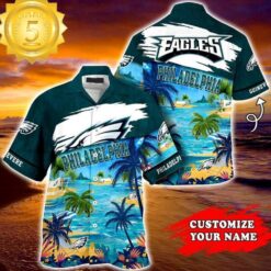 Philadelphia Eagles NFL Personalized Hawaiian Shirt - available at - sportfansshop.com