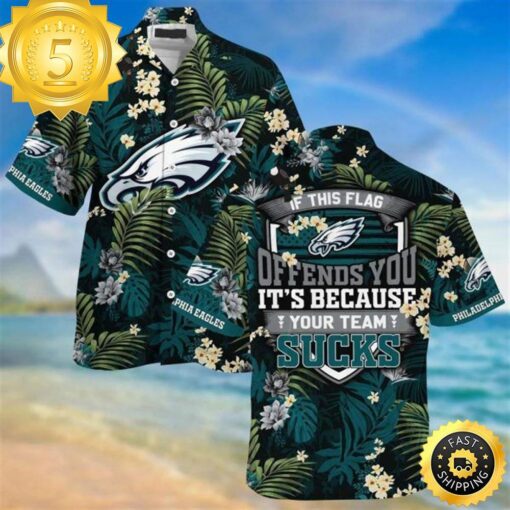 Philadelphia Eagles-Sucks Beachwear For Men Nfl Sport Hawaiian Shirt - available at - sportfansshop.com