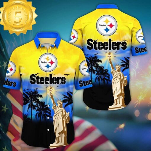 Pittsburgh Steelers Nfl Liberties Flower Hawaiian Shirt And - available at - sportfansshop.com