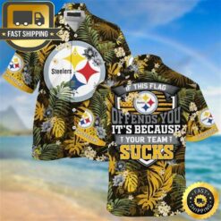 Pittsburgh Steelers-Sucks Beachwear For Men Nfl Sport Hawaiian Shirt - available at - sportfansshop.com