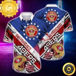 Rugby Helmet NFL San Francisco 49ers Hawaiian Shirt For Football Fans - available at - sportfansshop.com