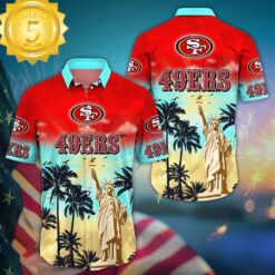 San Francisco 49ers NFL Liberties Flower Hawaiian Shirt And Tshirt For Fans - available at - sportfansshop.com