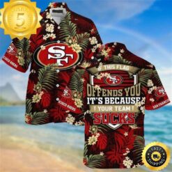 San Francisco 49ers-Sucks Beachwear For Men Nfl Sport Hawaiian Shirt - available at - sportfansshop.com