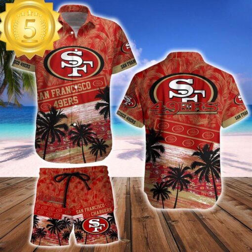 San Francisco 49ers Team NFL Hawaiian Shirt And Beach Short - available at - sportfansshop.com