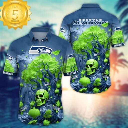 Seattle seahawks Halloween Skull Pumpkin – NFL Hawaiian Shirt - available at - sportfansshop.com