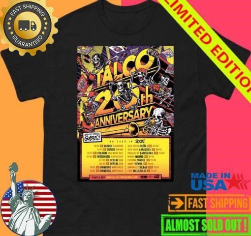 Talco 20Th Anniversary Tour 2025 Poster Shirt - available at - sportfansshop.com