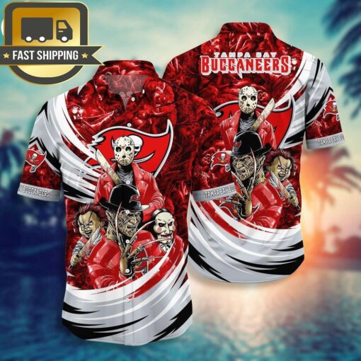 Tampa Bay Buccaneers NFL Halloween Horror Movies Hawaiian Shirts - available at - sportfansshop.com