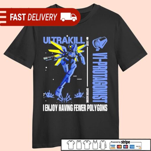 Ultrakill V1 Protagonist I enjoy having fewer polygons shirt - available at - sportfansshop.com