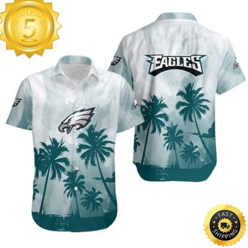 Vintage NFL Philadelphia Eagles Hawaiian Shirt Coconut Trees - available at - sportfansshop.com