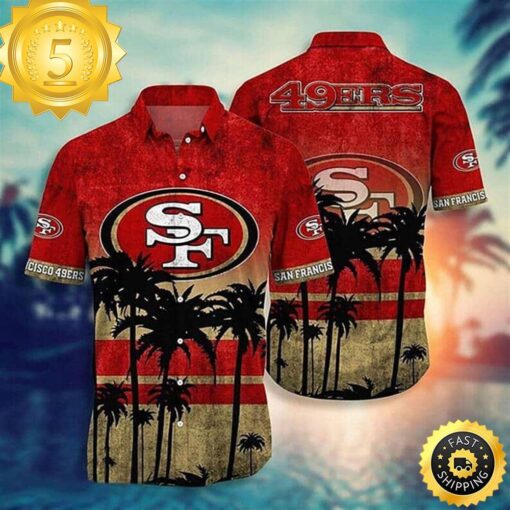 Vintage NFL San Francisco 49ers Hawaiian Shirt Summer Beach Gift - available at - sportfansshop.com