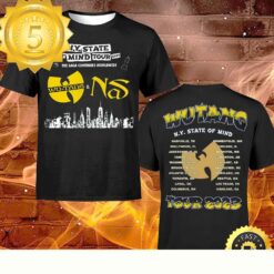 Wu-Tang Clan & Nas 2023 Tour T-Shirt – New York State of Mind North American Dates - available at - sportfansshop.com